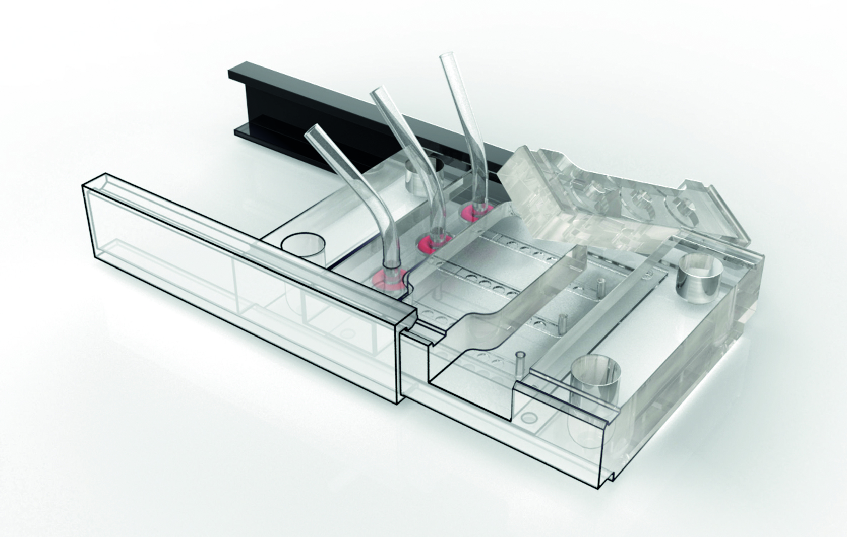 Grafik der Bestandteile unseres mikrofluidischen Organ-On-Chip-Systems